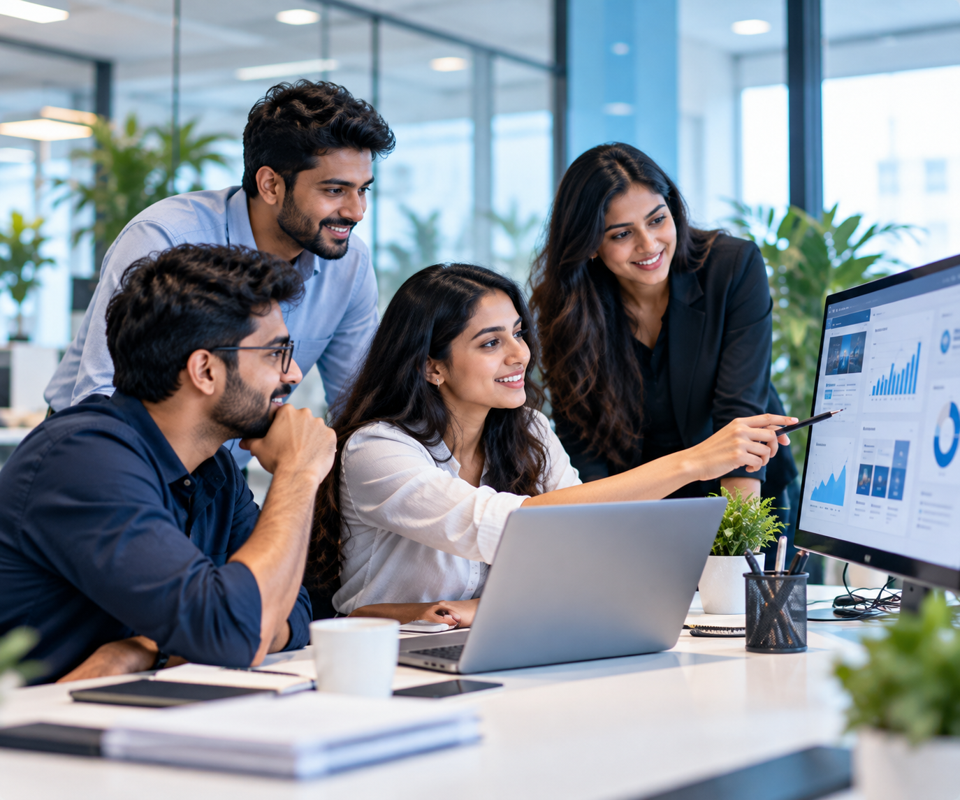 All About Digital team collaborating in the office